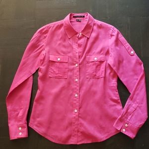 Theory roll tab button down shirt